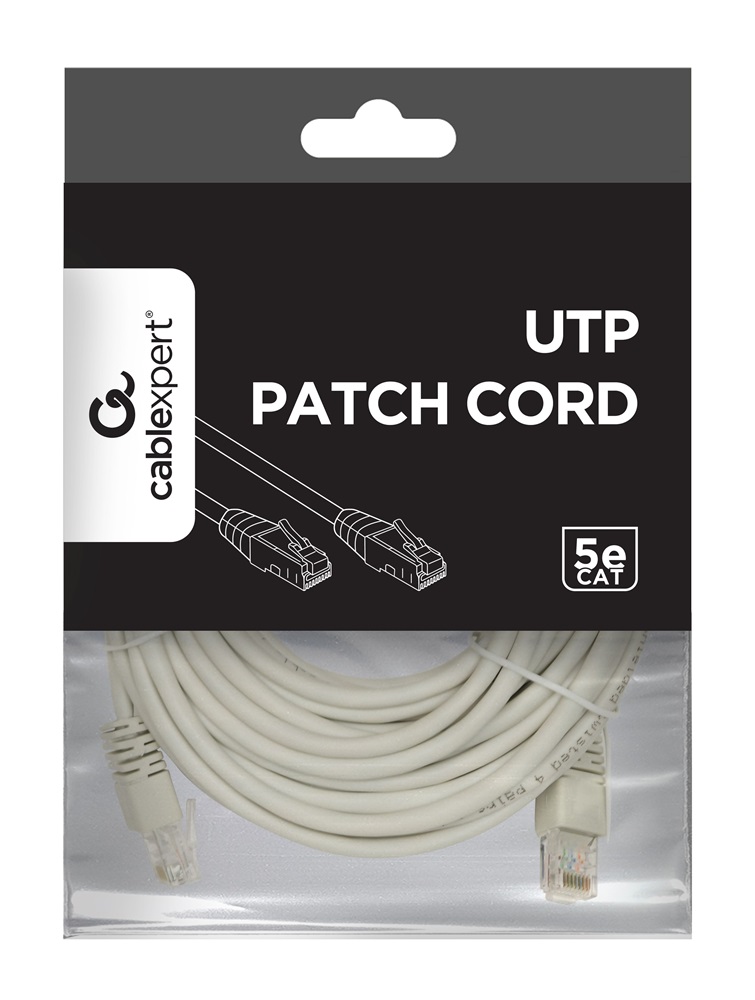 Gembird PP12-10M 10m RJ45 CAT5e UTP M/M szürke patch kábel