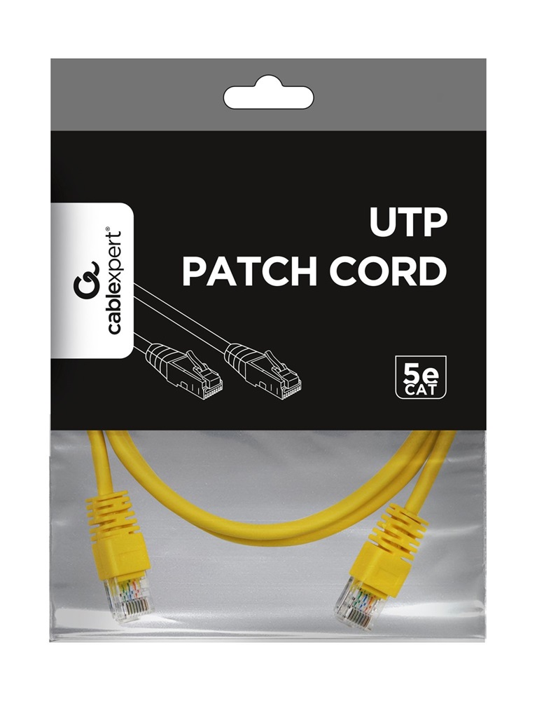 Gembird PP12-2M/Y 2m RJ45 CAT5e UTP M/M sárga kábel