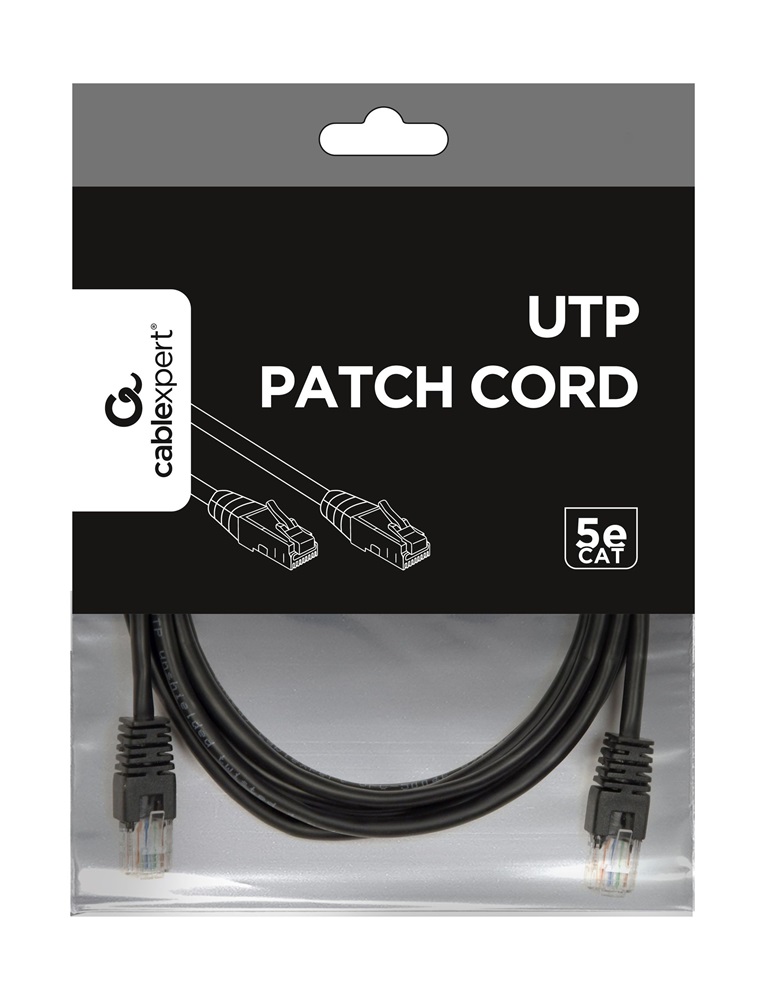 Gembird PP12-3M/BK 3m RJ45 CAT5e UTP M/M fekete kábel