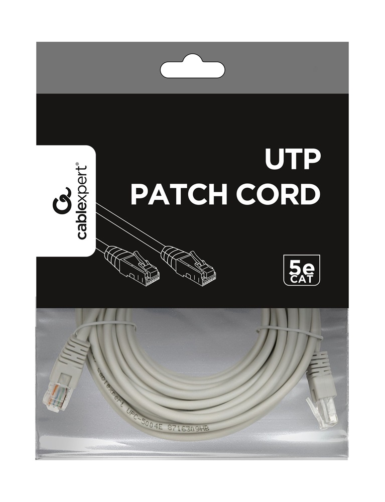 Gembird PP12-7.5M 7,5m RJ45 CAT5e UTP M/M szürke patch kábel