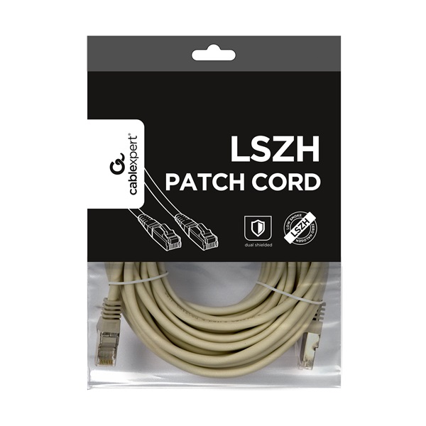 Gembird PP6A-LSZHCU-10M 10m RJ45 CAT6A S/FTP - RJ45 CAT6A S/FTP M/M szürke patch kábel