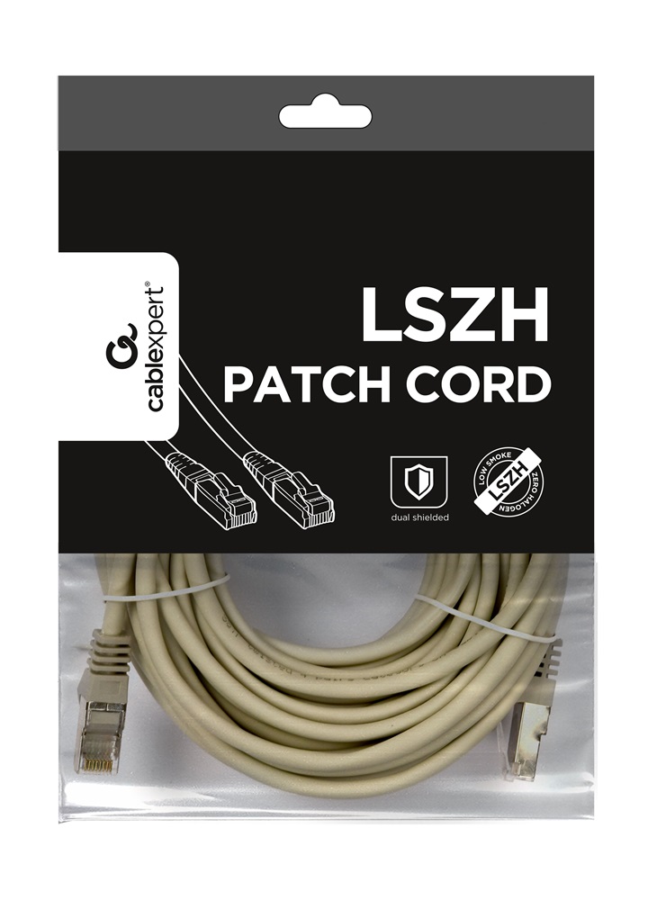 Gembird PP6A-LSZHCU-10M 10m RJ45 CAT6A S/FTP - RJ45 CAT6A S/FTP M/M szürke patch kábel