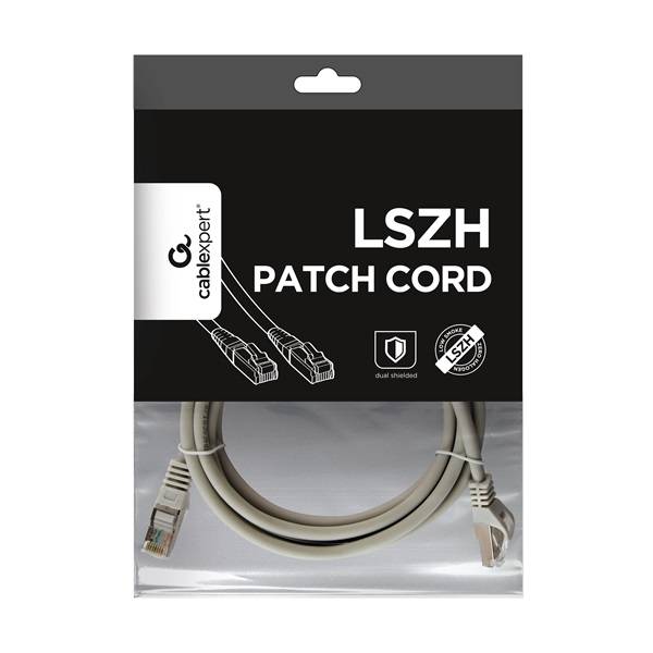 Gembird PP6A-LSZHCU-2M 2m RJ45 CAT6A S/FTP - RJ45 CAT6A S/FTP M/M szürke patch kábel