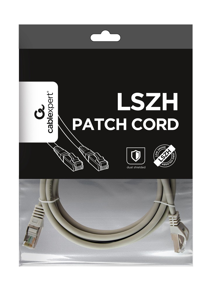 Gembird PP6A-LSZHCU-2M 2m RJ45 CAT6A S/FTP - RJ45 CAT6A S/FTP M/M szürke patch kábel