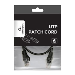 Gembird PP6U-0.5M/BK 0,5m RJ45 CAT6 UTP - RJ45 CAT6 UTP M/M fekete kábel