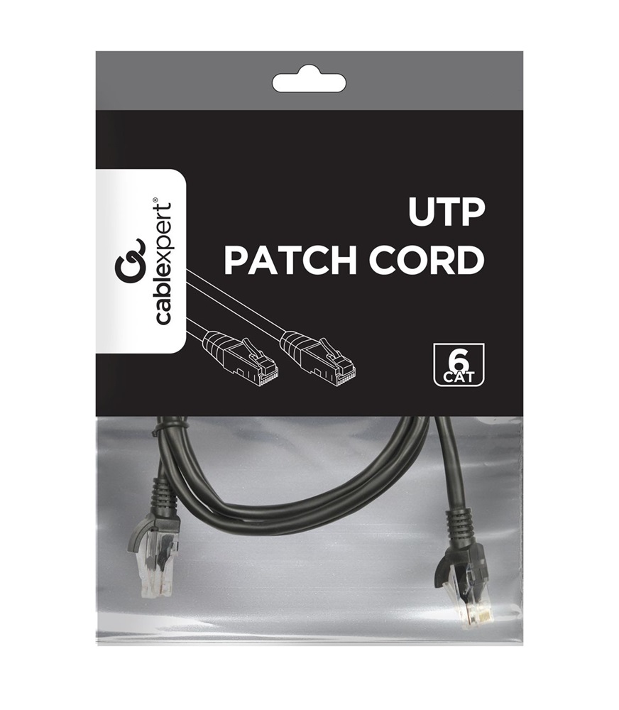Gembird PP6U-1M/BK 1m RJ45 CAT6 UTP M/M fekete kábel