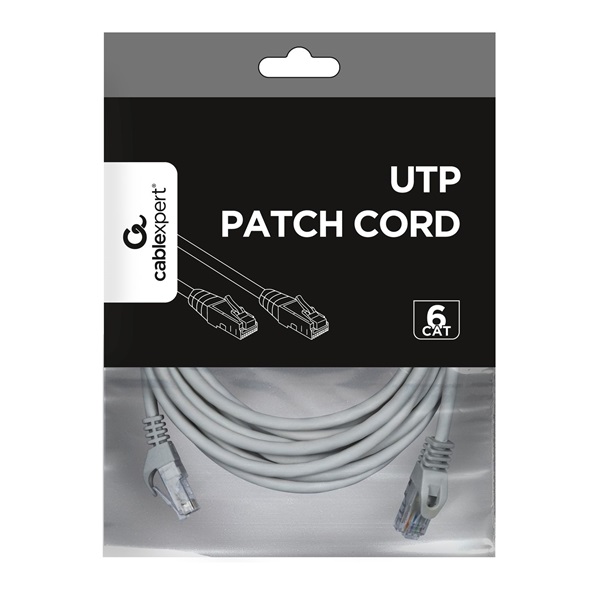 Gembird PP6U-5M 5m RJ45 CAT6 UTP - RJ45 CAT6 UTP M/M szürke patch kábel