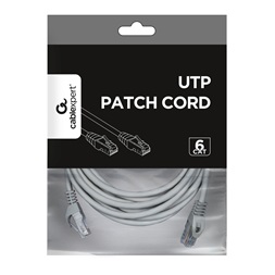 Gembird PP6U-5M 5m RJ45 CAT6 UTP - RJ45 CAT6 UTP M/M szürke patch kábel