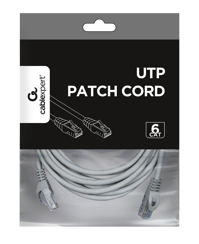Gembird PP6U-5M 5m RJ45 CAT6 UTP - RJ45 CAT6 UTP M/M szürke patch kábel