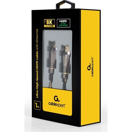 Gembird Premium HDMI 2.1 Ethernet -> HDMI 2.1 Ethernet M/M video kábel 1m fekete