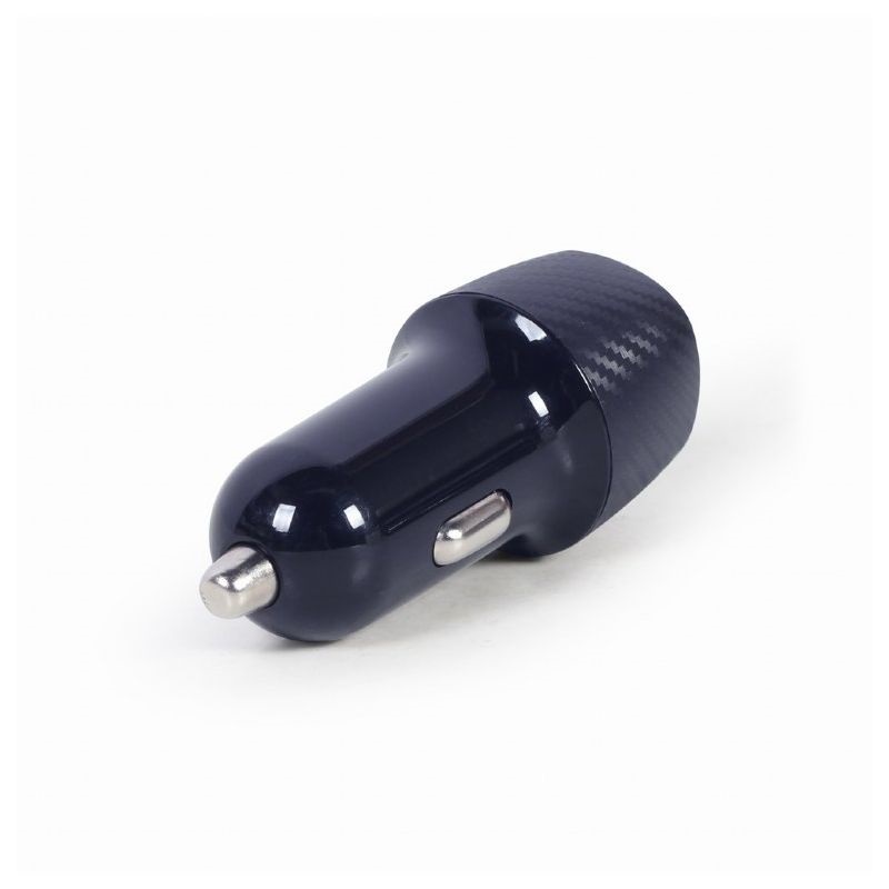 Gembird TA-U2QC3-CAR-02 18W USB A/USB C PD fekete autós gyorstöltő