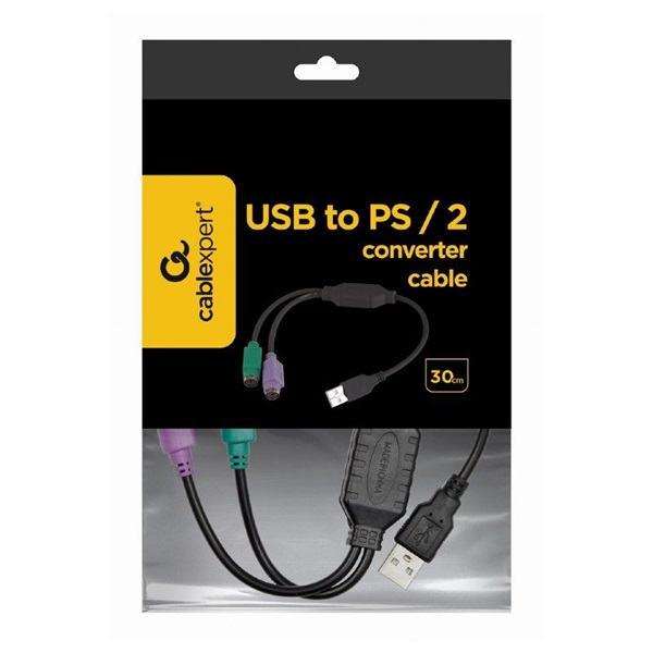 Gembird UAPS12-BK 0,3m USB - PS/2 átalakító