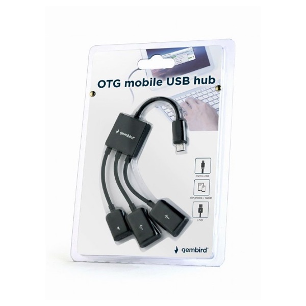 Gembird UHB-OTG-02 Micro USB - 2xUSB/Lightning OTG USB HUB