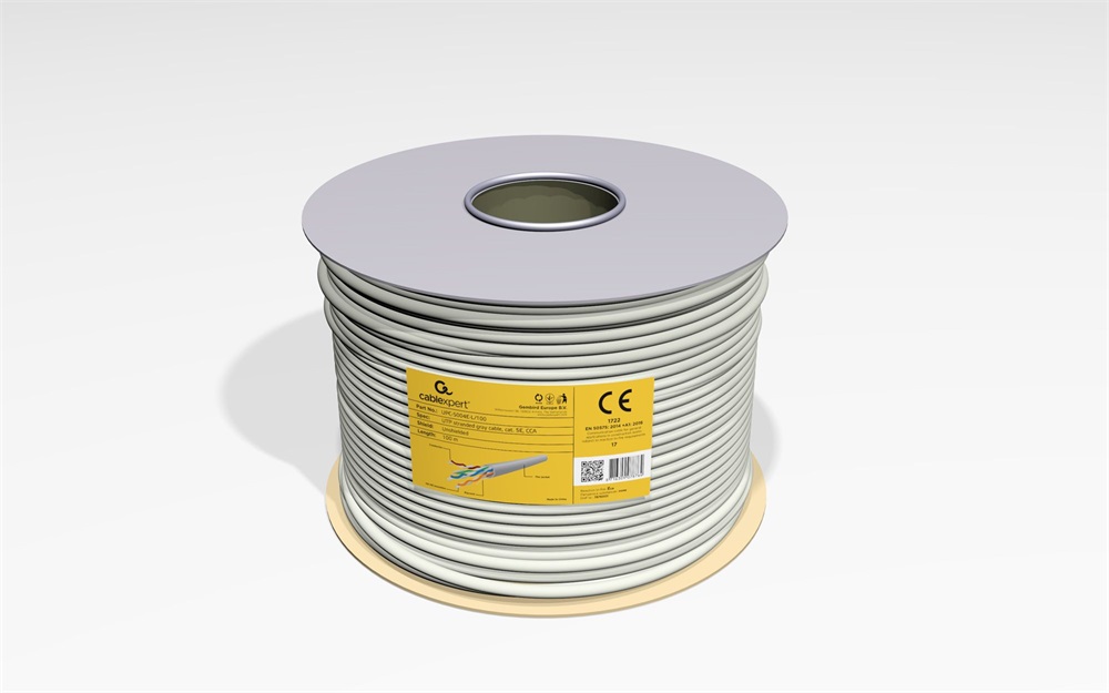 Gembird UPC-5004E-L/100 100m CAT5e UTP CCA, szürke patch kábel