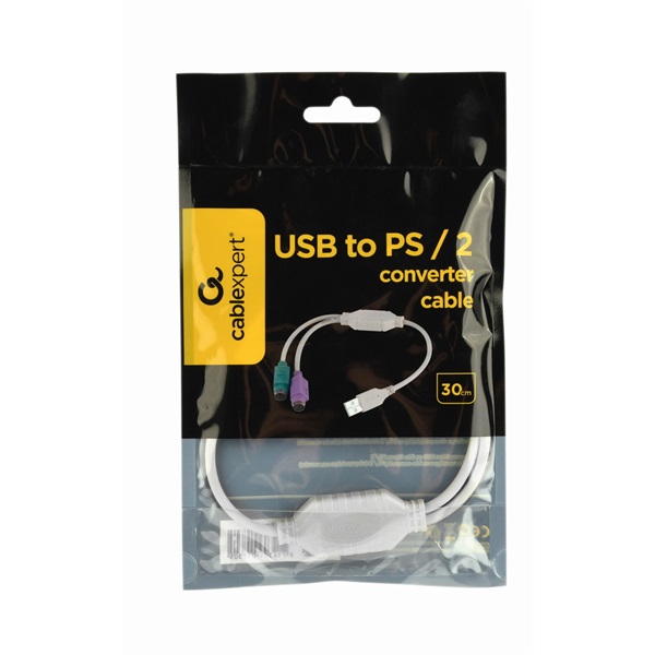 Gembird USB / 2 portos PS/2 konverter USB A csatlakozó/2 x MDIN 6F 50cm kábel