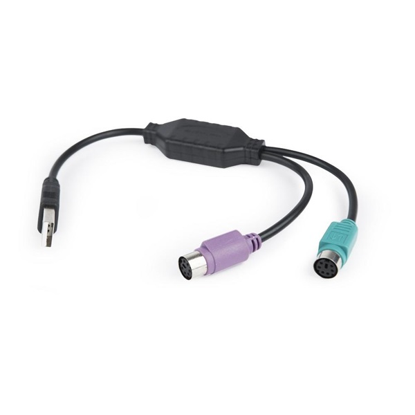 Gembird USB / 2 portos PS/2 konverter USB A csatlakozó/2 x MDIN 6F 50cm kábel