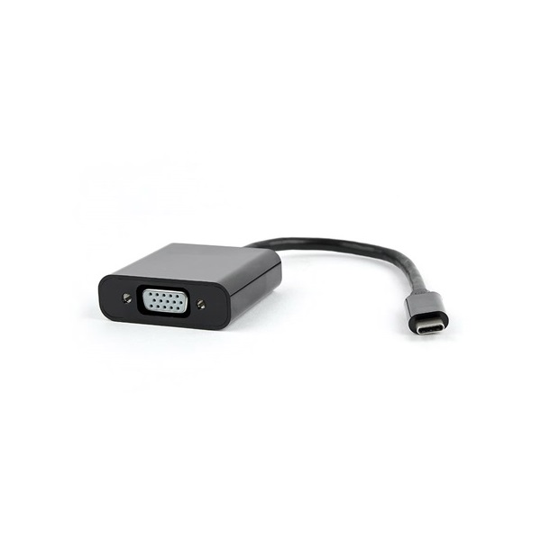Gembird USB C -> VGA M/F adapter 0.2m fekete