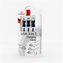 Gembird USB charging combo 3-in-1 cable, black, 1m