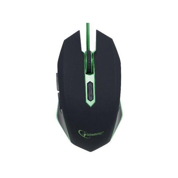 Gembird USB optikai gamer egér fekete-zöld