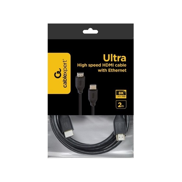 Gembird Ultra High-speed HDMI 2.1 Ethernet - HDMI 2.1 Ethernet M/M video kábel 2m fekete