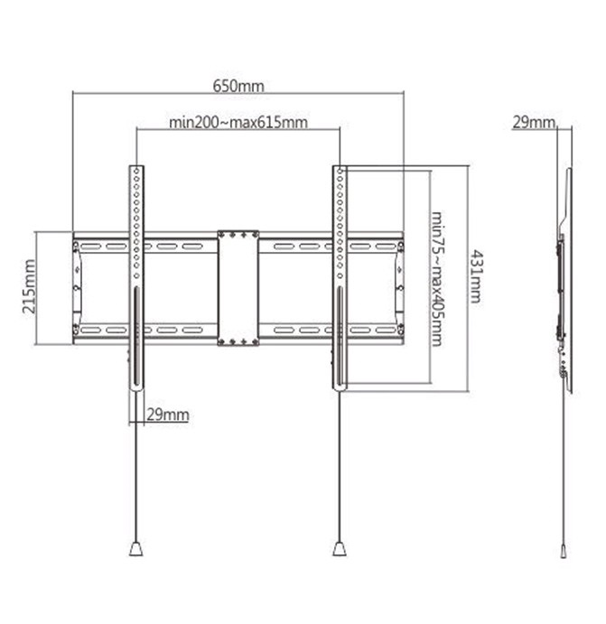 Gembird WM-80F-01 37"-80" fekete fali monitor/TV konzol