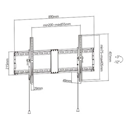 Gembird WM-90T-01 43"-90" fekete fali monitor/TV konzol