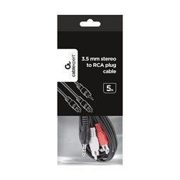 Gembird audio kábel Jack 3.5mm apa/2x RCA (CINCH) apa, 5m
