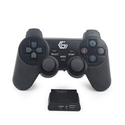Gembird JPD-WDV-01 PC/PS2/PS3 dual vibration vezeték nélküli fekete kontroller