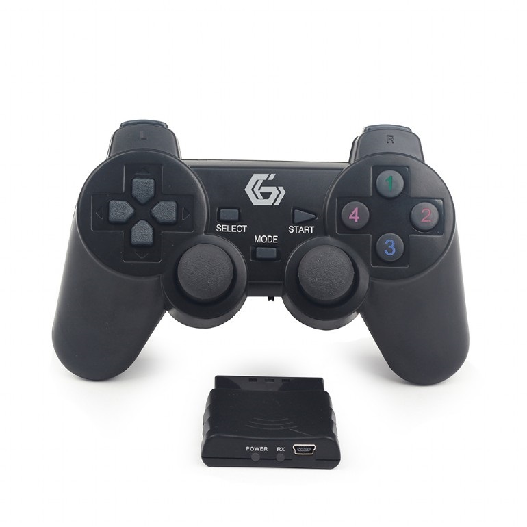 Gembird JPD-WDV-01 PC/PS2/PS3 dual vibration vezeték nélküli fekete kontroller