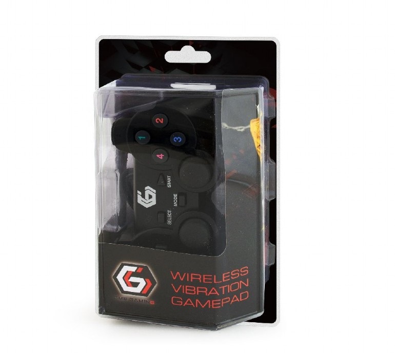 Gembird JPD-WDV-01 PC/PS2/PS3 dual vibration vezeték nélküli fekete kontroller
