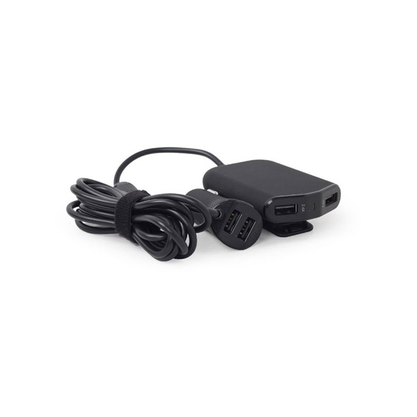Gembird univerzális autós töltő adapter (4-port front and back seat car charger, 9.6 A)