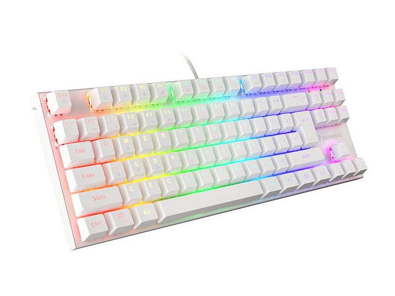 Genesis NKG-1862 Thor 303 TKL mechanikus gaming billentyűzet, US, RGB világítással, Brown switch, white hot swap
