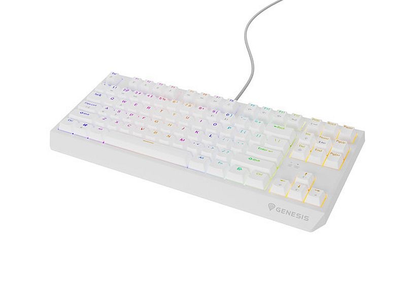 Genesis NKG-2080 Thor 230 TKL US RGB (Brown switch) fehér mechanikus gamer billentyűzet