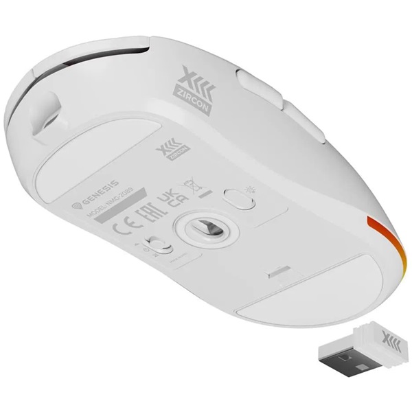 Genesis NMG-1843 Zircon X Vezeték nélküli gamer egér Jubileumi kiadás 19000DPI, fehér