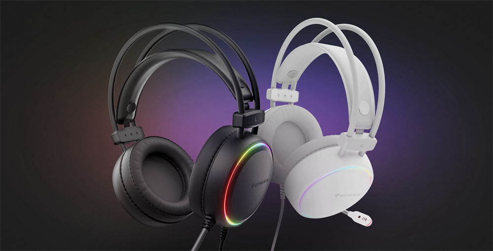 Genesis NSG-2093 Neon 613 RGB fehér gamer headset