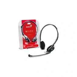 Genius HS-200C dual jack fekete headset