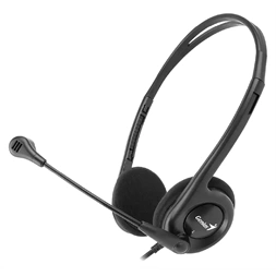 Genius HS-200C dual jack fekete headset + single jack átalakító