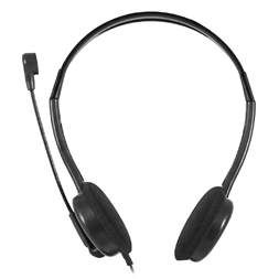 Genius HS-200C dual jack fekete headset + single jack átalakító