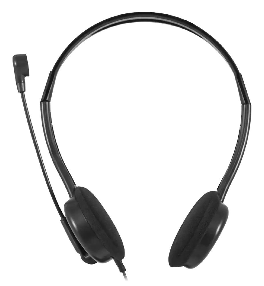 Genius HS-200C dual jack fekete headset + single jack átalakító