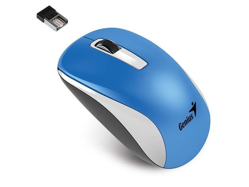 Genius NX-7010 BlueEye vezeték nélküli metálkék-fehér egér