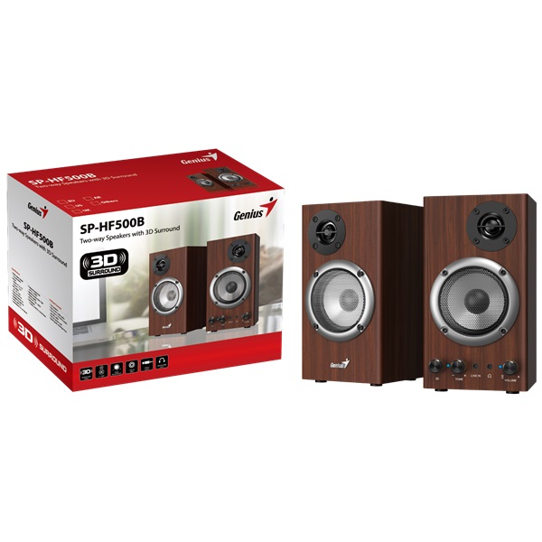 Genius SP-HF500B 2.0 16W fa hangszóró (Újszerű)