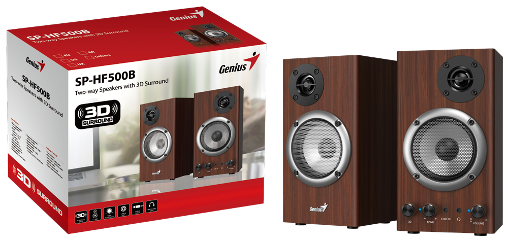 Genius SP-HF500B 2.0 16W fa hangszóró (Újszerű)