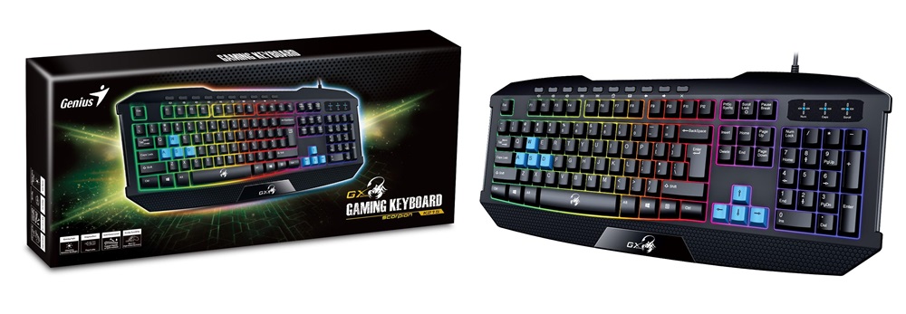 Genius Scorpion K215 Illuminated HUN USB fekete billentyűzet