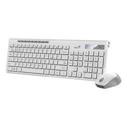 Genius SlimStar 8230 Magyar vezeték nélküli fehér BT + 2.4G szett Copilot billentyűzettel és csendes egérrel