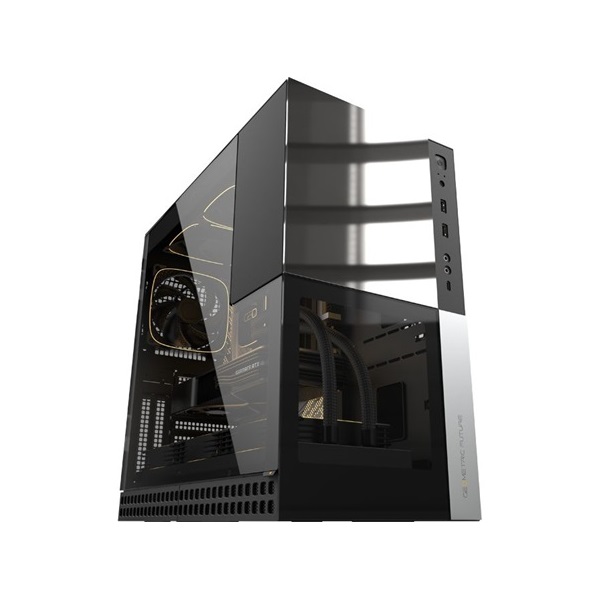 Geometric Future Model 4 Caliburn táp nélküli ablakos Mid Tower számítógépház fekete