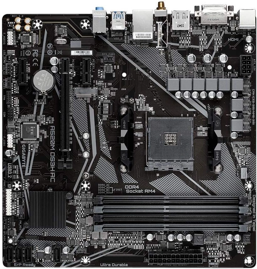 Gigabyte A520M DS3H AC AMD A520 AM4 mATX alaplap