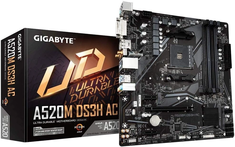 Gigabyte A520M DS3H AC AMD A520 AM4 mATX alaplap