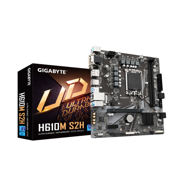 Gigabyte Alaplap - Intel H610M S2H s1700 (H610, 2xDDR5 4800MHz, 1xGBE LAN, 4xSATA3, M.2, 8xUSB2.0, 4xUSB3.1)