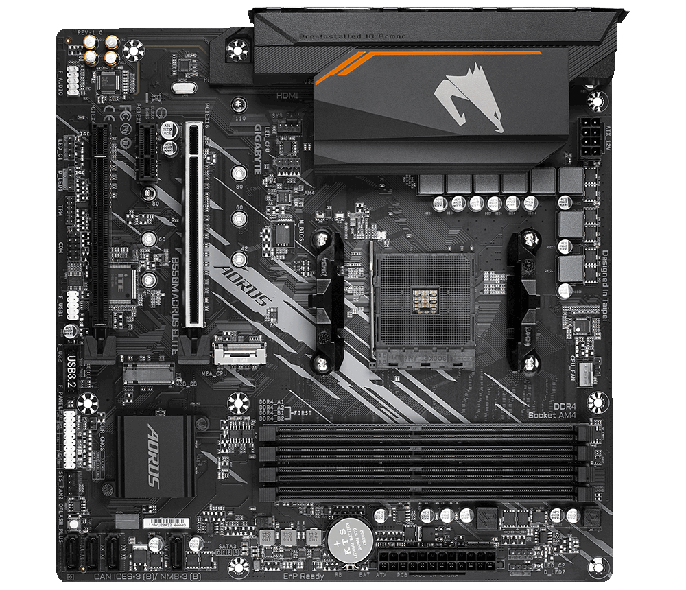 Gigabyte B550M-AORUS-ELITE AMD B550 SocketAM4 mATX alaplap