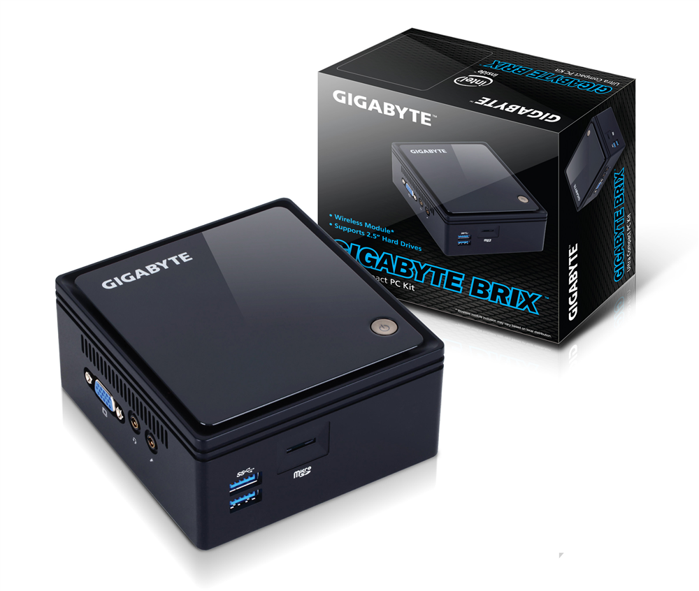 Gigabyte GB-BACE-3160 Brix Intel Fekete barebone mini asztali PC